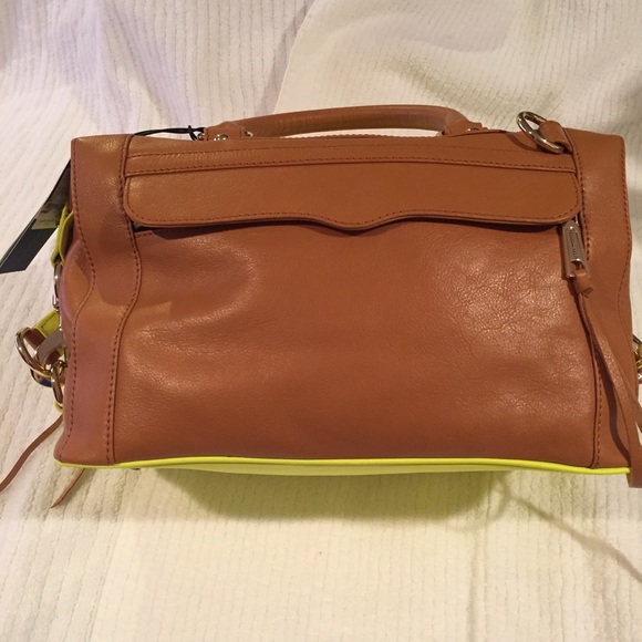 *SOLD* Rebecca Minkoff MAB Mini SatchAlmond/Neon Y - Picture 2 of 8